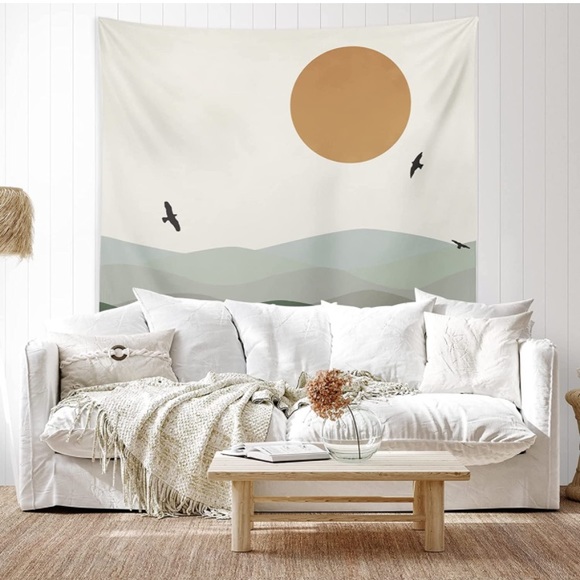 California Minimalist Mountain Range Nature Landscape Neutral Boho Home Decor - Picture 4 of 7
